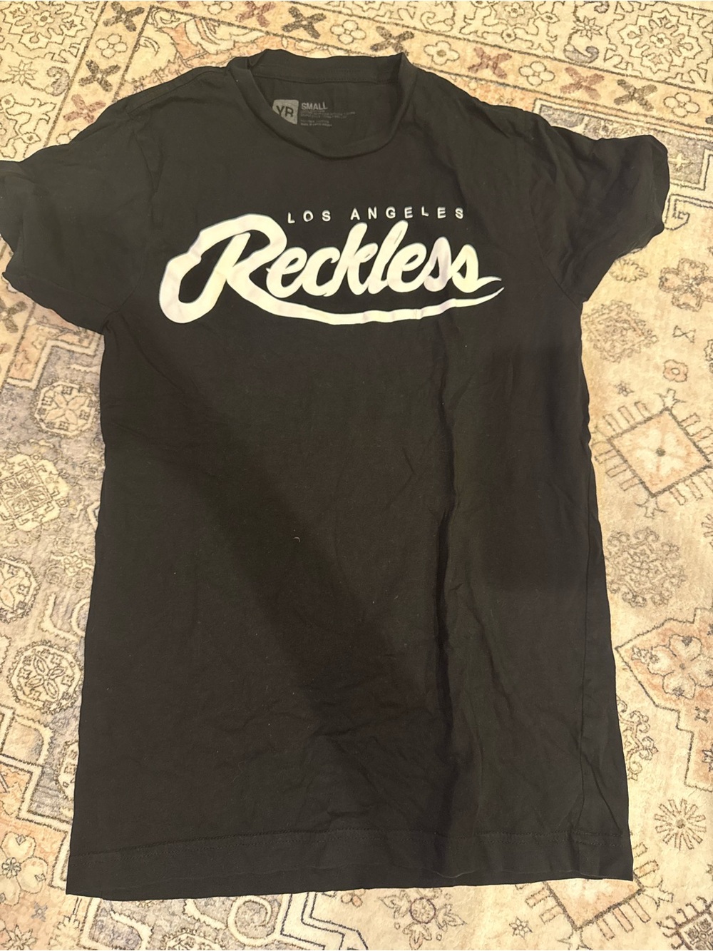 Young & Reckless Black T‑Shirt with White 'Reckless' Script